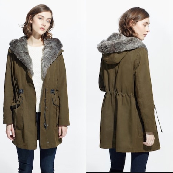 Mango Women's Green Military Hooded Coat - Picture 3 of 7